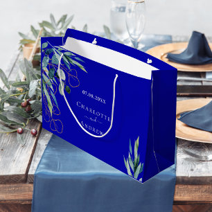 Royal blue eucalyptus greenery bröllop