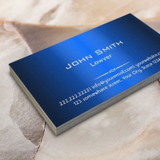 Royal Blue Faux Metallic Lawyer Attorney Visitkort