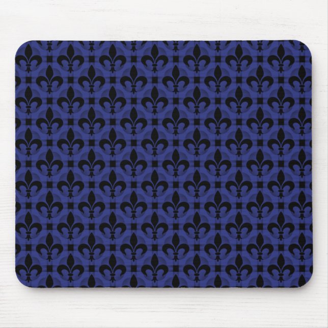 Royal Blue Finare Fleur de lis Mousepad Musmatta (Framsidan)