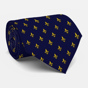 Royal Blue Fleur De Lis Mönster Slips