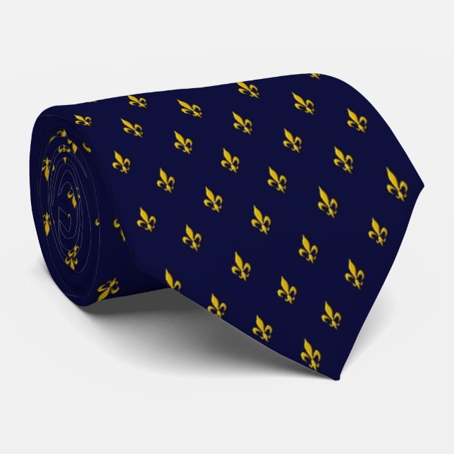 Royal Blue Fleur De Lis Mönster Slips (Rullad)