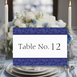 Royal Blue Florentine Bröllop Bord-kort Bordsnummer