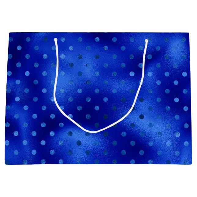 Royal Blue Foil Hanukkah Large Gift Bag (Framsidan)