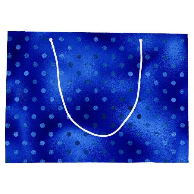 Royal Blue Foil Hanukkah Large Gift Bag (Baksidan)