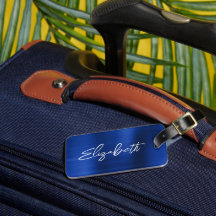 Royal Blue Folie Modern Borst Skrift Förnamn