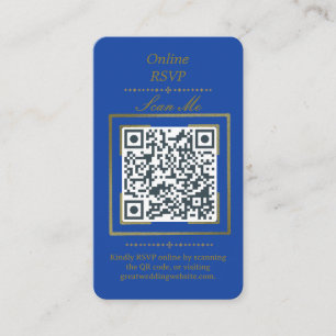 Royal Blue   Foto Online RSVP QR-kod Bröllop Tilläggskort