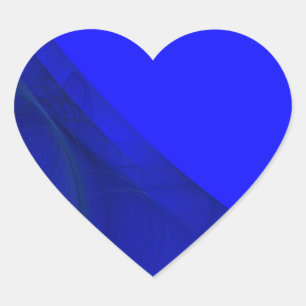 Royal Blue Fractal Background Heart-fästdon Hjärtformat Klistermärke