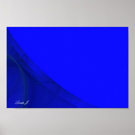 Royal Blue Fractal Gräns Canvas eller Poster