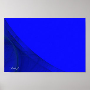 Royal Blue Fractal Gräns Canvas eller Poster