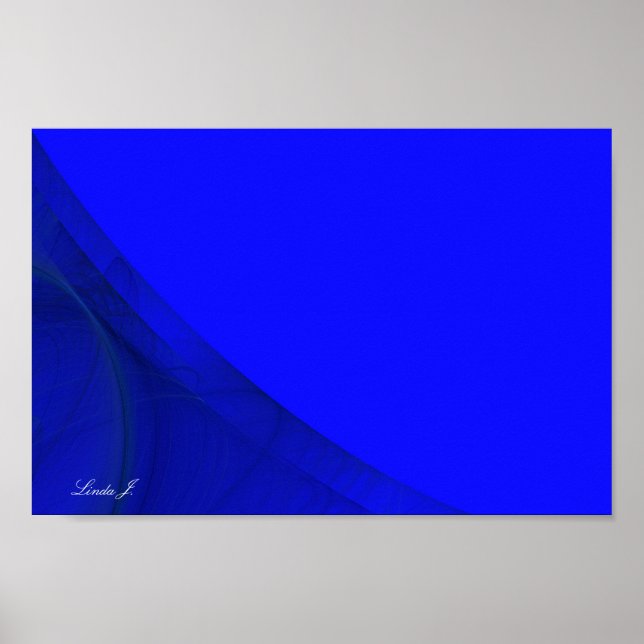 Royal Blue Fractal Gräns Canvas eller Poster (Framsidan)