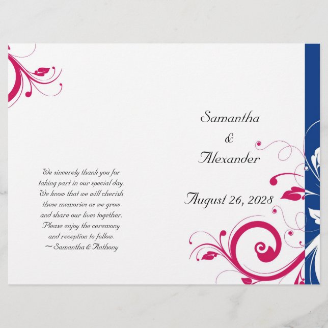 Royal Blue/Fuchsia Swirl - mappningsbart program (Framsida)