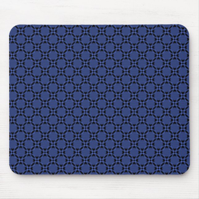 Royal Blue Funky Circles Mousepad Musmatta (Framsidan)