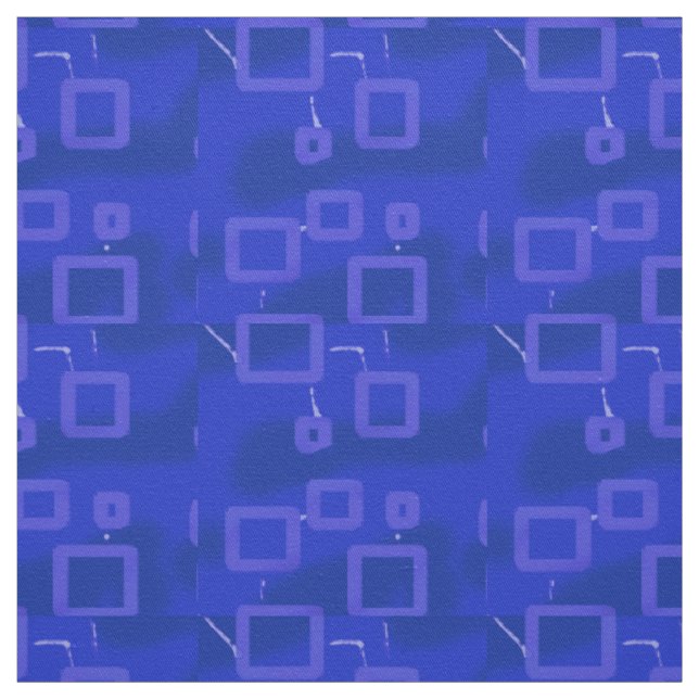 Royal Blue Geometric Circuit Fabric Tyg (Provkarta)