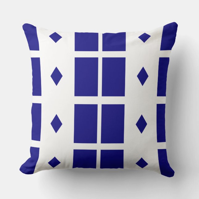 Royal Blue Geometric Dekorativ kudde (Framsida)