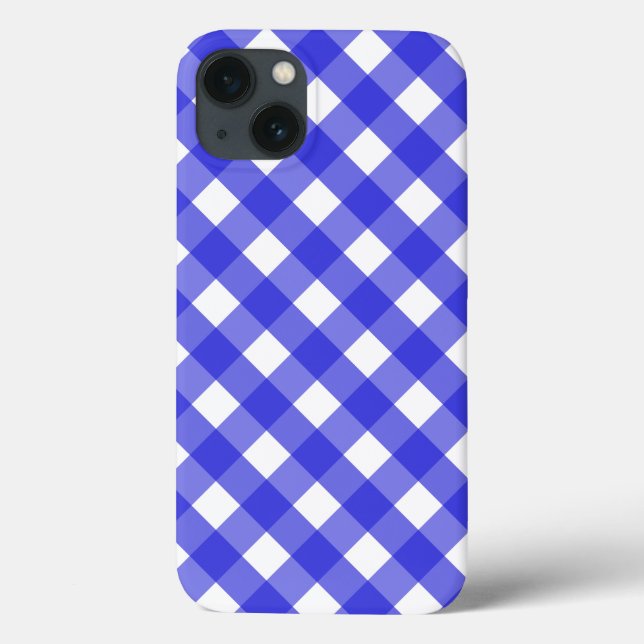 Royal blue gingham Case-Mate iPhone case (Baksida)