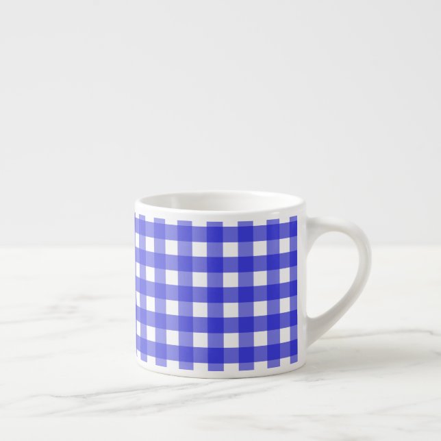 Royal blue gingham espressomugg (Höger)