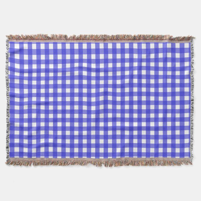 Royal blue gingham filt (Framsidan)