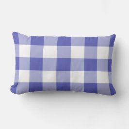Royal Blue Gingham Mönster Checkered Lumbarkudde