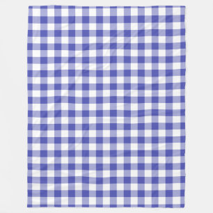 Royal Blue Gingham Mönster Fleecefilt