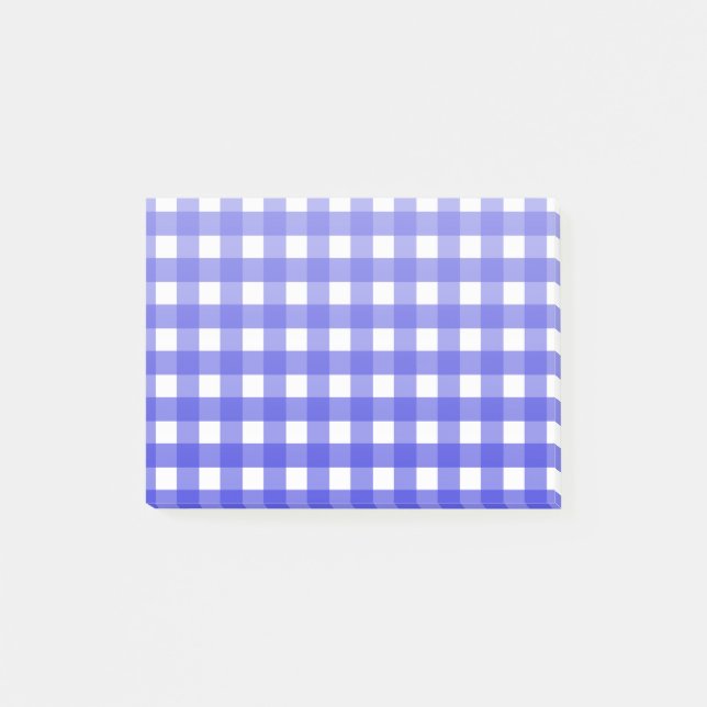 Royal blue gingham post-it block (Framsida)