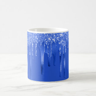 Royal Blue Glitter Drips Kaffemugg