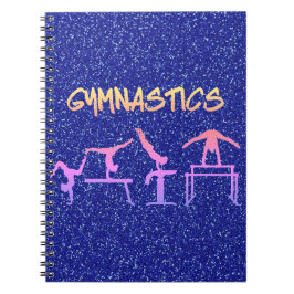 Royal Blue Glitter Gymnastics Anteckningsbok
