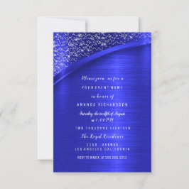 Royal Blue Glitter Möhippa Birthday Inbjudningar