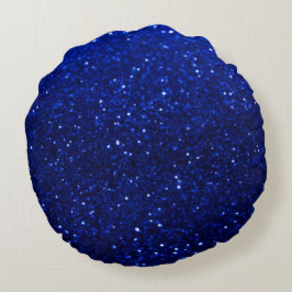 Royal Blue Glitter Round Dekorativ kudde