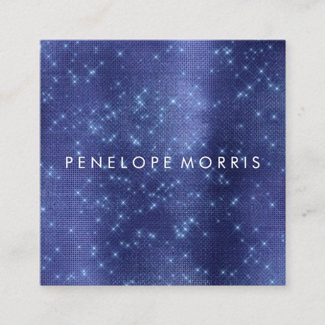Royal Blue Gnistra Glitter Beauty Stylist Fyrkantigt Visitkort (Framsida)