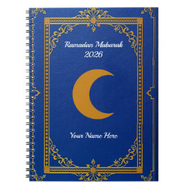 Royal Blue Gold Filigree Ramadan Anteckningsbok