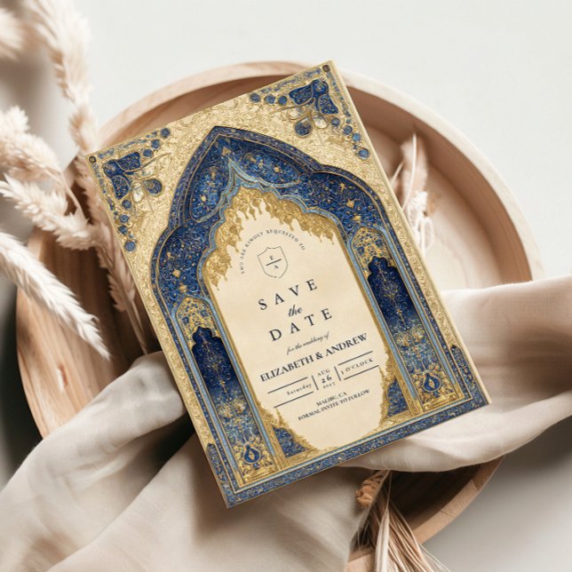 Royal Blue Gold Islamic Wedding Spara Datumet (Skapare uppladdad)