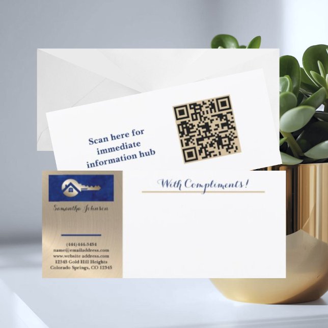 Royal Blue Gold Key Realtor With Compliments Slip (Skapare uppladdad)