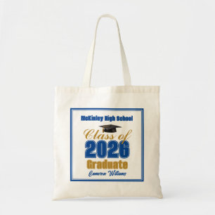 Royal Blue Gold Klass 2026 Examen Anpassad Tygkasse