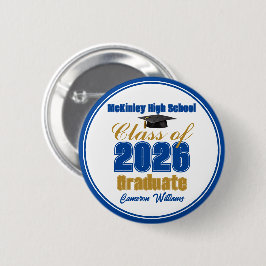 Royal Blue Gold Klass 2026 Examen Souvenir Knapp