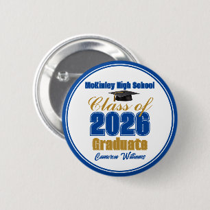 Royal Blue Gold Klass 2026 Examen Souvenir Knapp