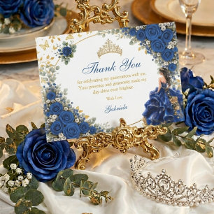 Royal Blue Golden Butterfly Quinceañera Tack Kort