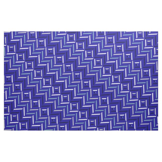 Royal Blue Grått-Blue Silver Navy & White Patterna Tyg (Fat Quarter)