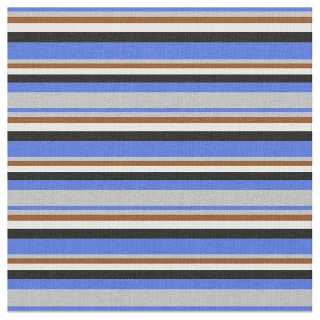Royal Blue, Grått, Brown, Mint Cream och Black Tyg (Närbild)