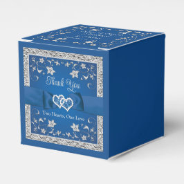 Royal Blue, Grått Kärlek Hearts Bröllop Presentaskar