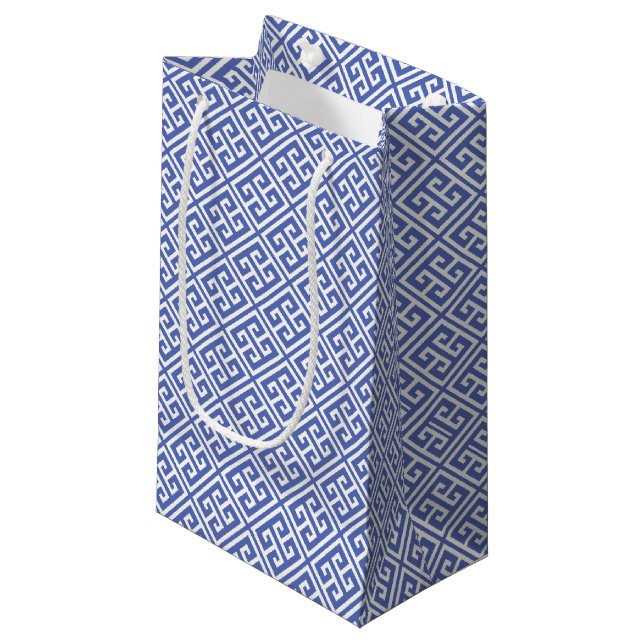 Royal Blue Grekiska Nyckel Mönster (Framsidan Vinklad)