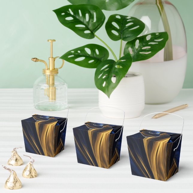 Royal Blue Guld Abstrakt Swirl Presentaskar (Multipel)