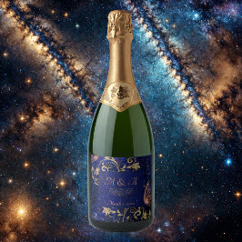 Royal Blue Guld Butterfly Bröllop