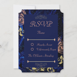 Royal Blue Guld Butterfly Bröllop OSA Card