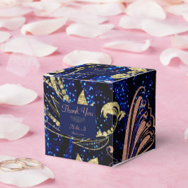 Royal Blue Guld Butterfly Wedor Favor Box Presentaskar