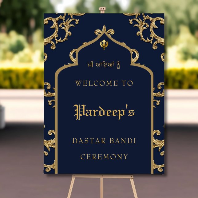 Royal Blue Guld Dastar bandi-skylt Poster (Skapare uppladdad)