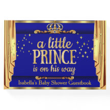 Royal Blue Guld Drapes Prince Baby Shower