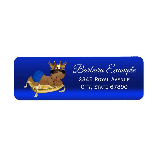 Royal Blue Guld Ethnic Prince Adressetiketter Returadress Etikett (Framsidan)