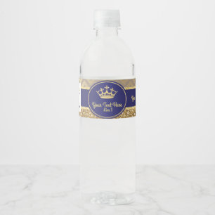 Royal Blue Guld Krona Vattenflaska Label/ Wrapper Etikett