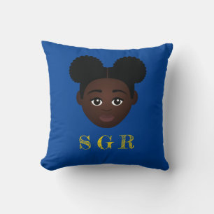 Royal Blue & Guld Message Dekorativ kudde