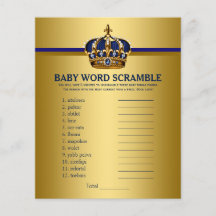Royal Blue Guld Prince Baby Shower Games